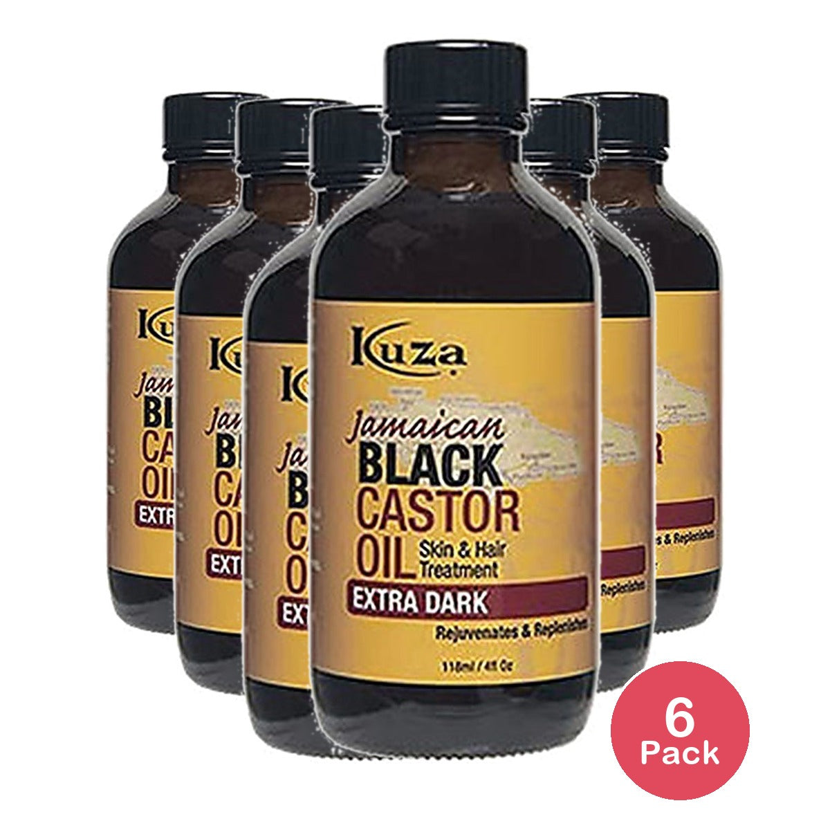 Kuza Jamaican Black Castor Oil Argan Skin & Hair Treatment 8 Oz (Pack of 6)