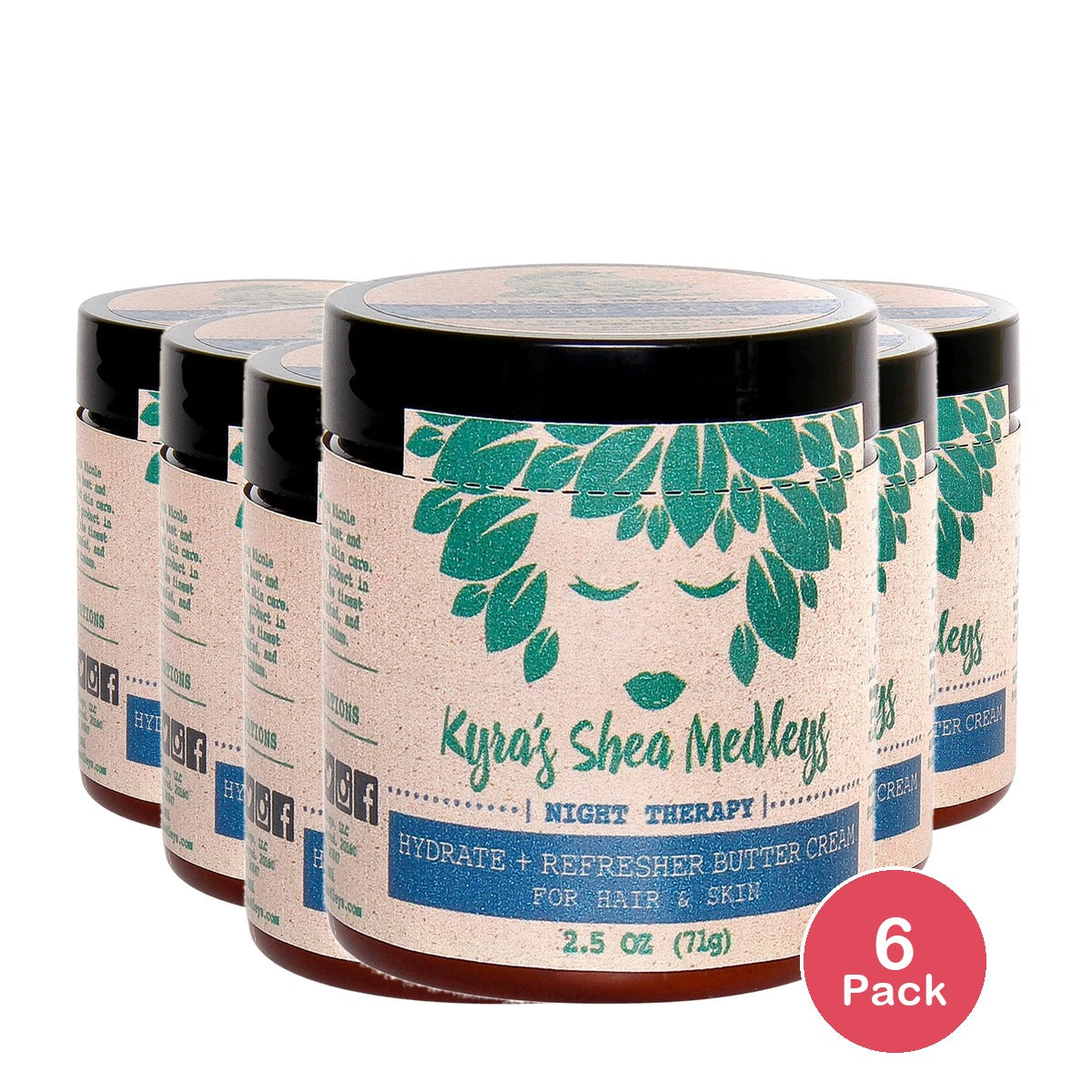 Kyra's Shea Medleys Night Therapy Butter Cream 2.5 Oz (Pack of 6)