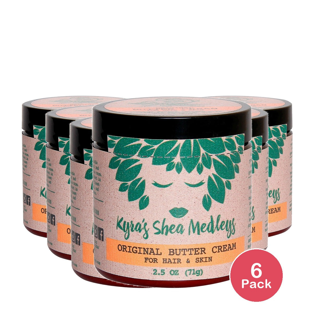 Kyra's Shea Medleys Original Butter Cream 2.5 Oz (Pack of 6)
