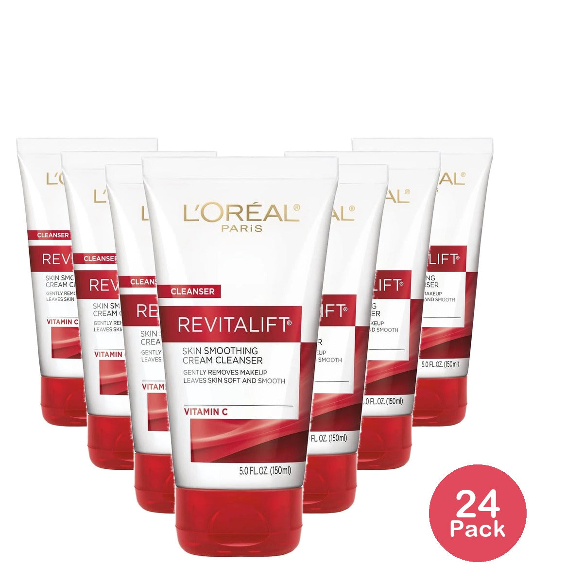 L'Oreal Paris Revitalift Radiant Smoothing Cream Cleanser Exfoliates 5 fl Oz (Pack of 24)