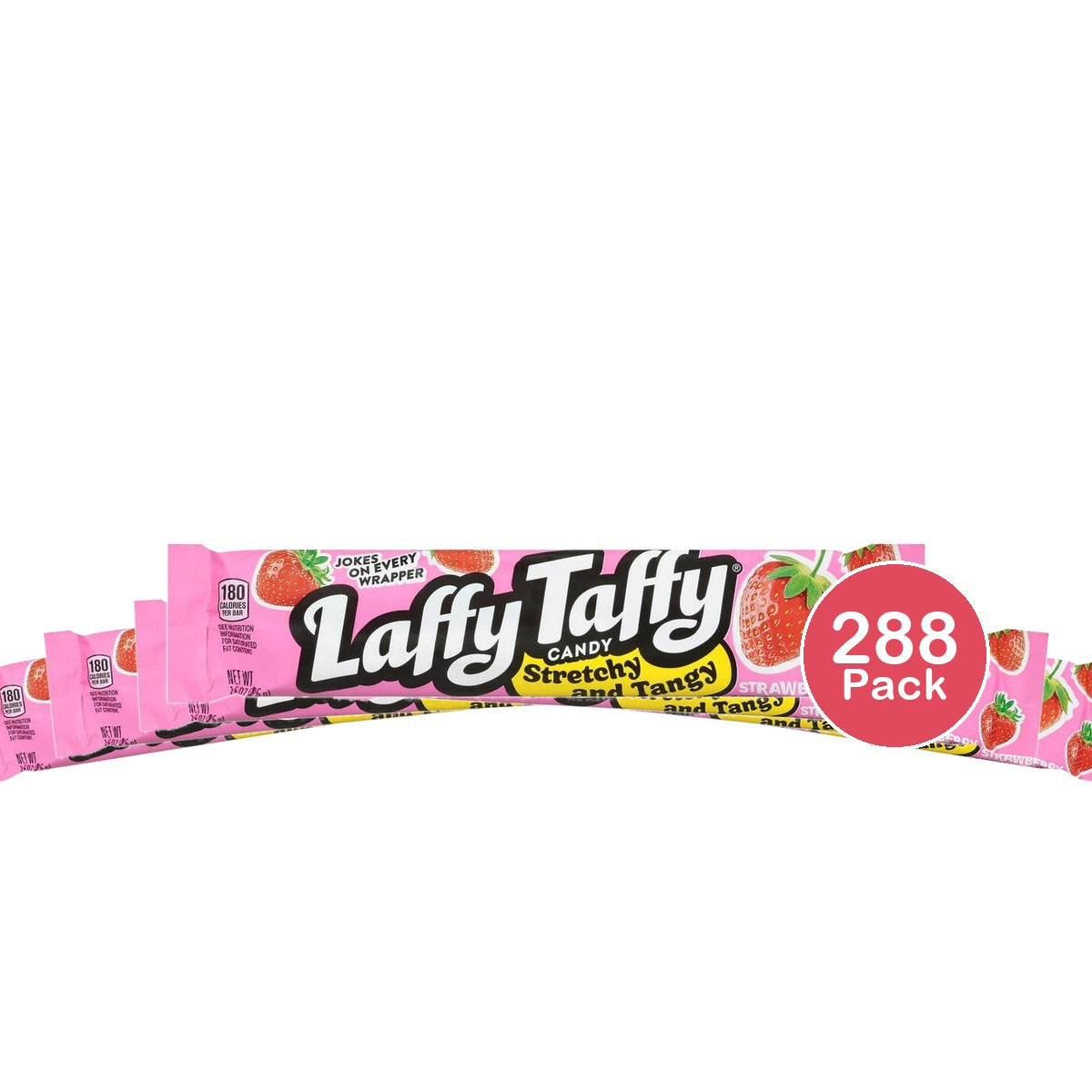 Laffy Taffy Stretchy & Tangy Strawberry Flavored Candy 1.5 Oz (Pack of 288)