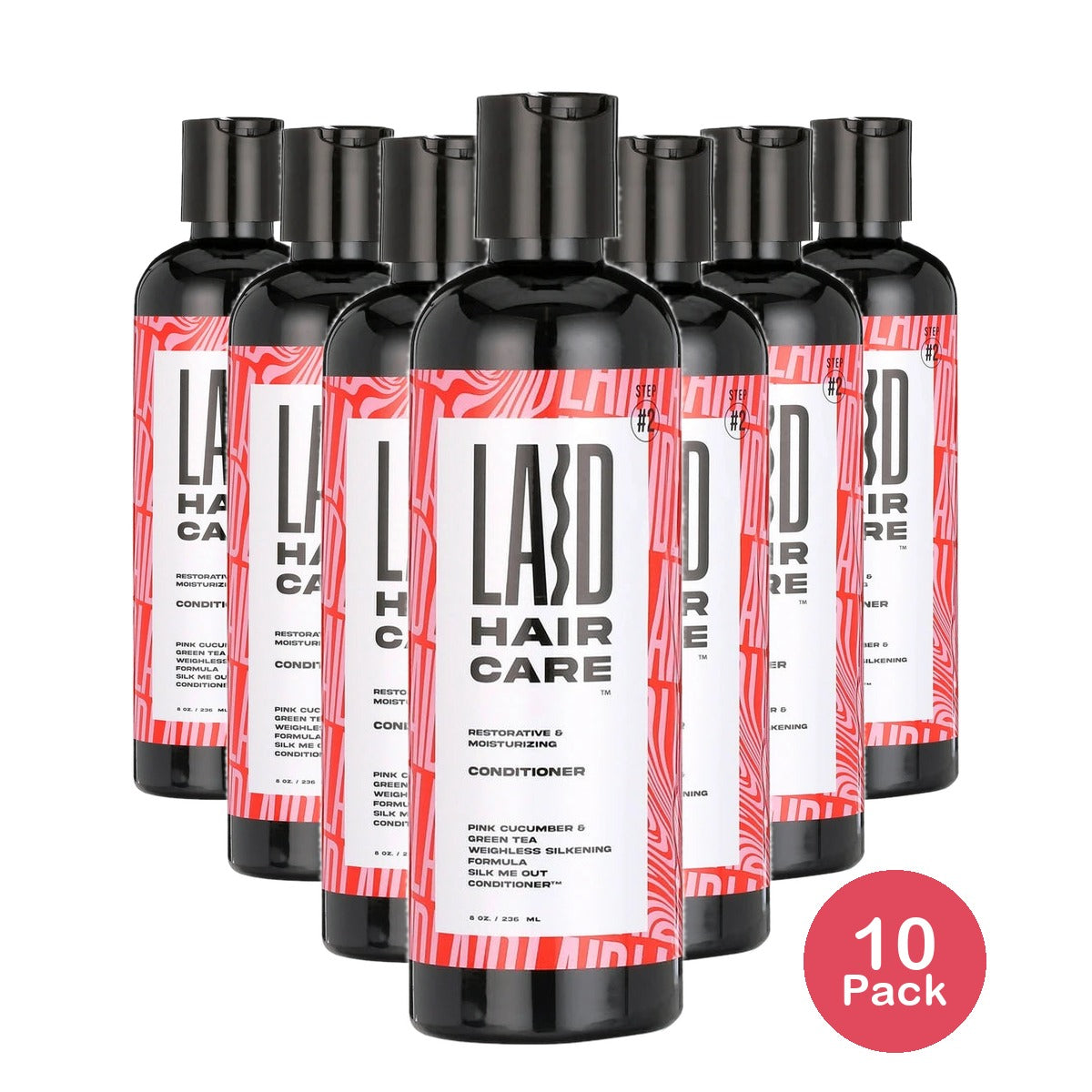 LAID Hair Care Pink Cucumber & Green Tea Silkening Formula Silk Me Out Condition 8 Oz (Pack of 10)