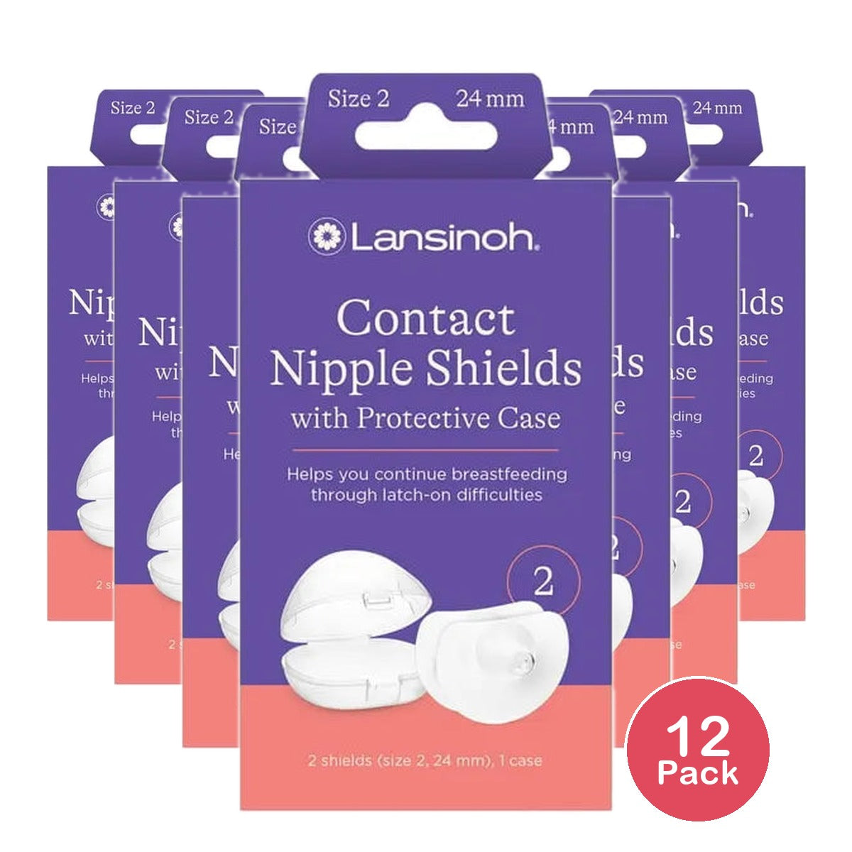 Lansinoh Contact Nipple Shields 24 mm 2 ea 2.08oz (Pack of 12)
