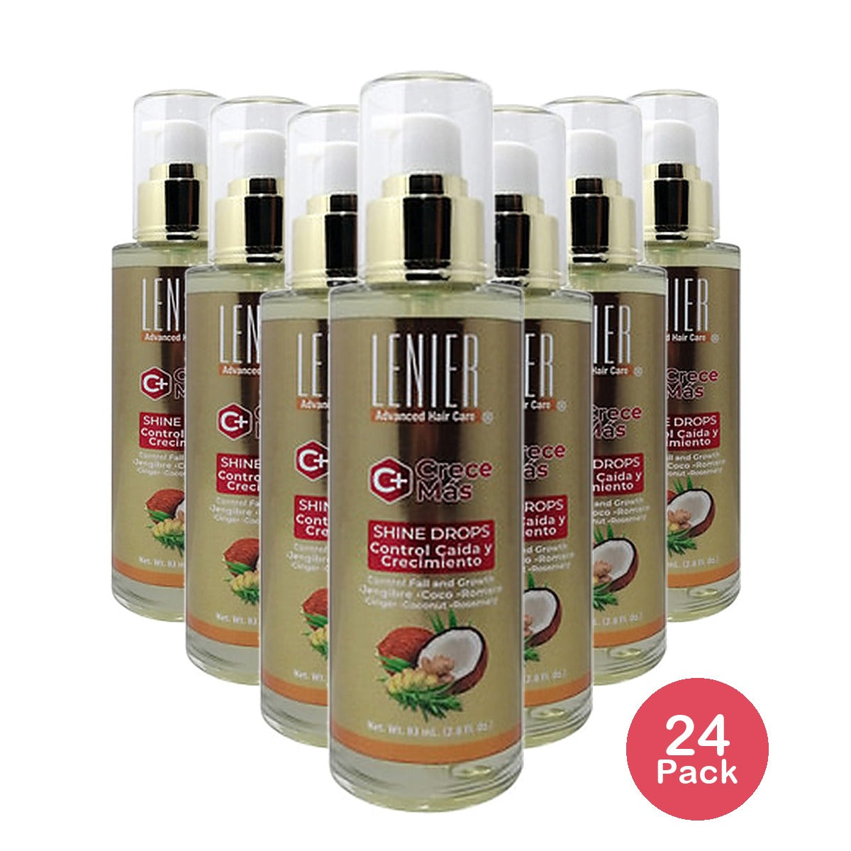 Lenier Crece Mas Gota Brillo Hair Growth Serum 2.8 Oz (Pack of 24)