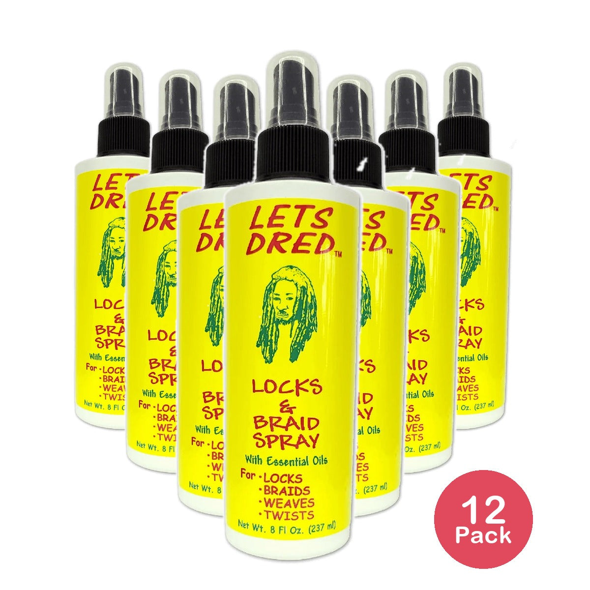 Lets Dred Locks & Braid Spray with Essential Oils Net.Wt 8 fl.oz (Pack of 12)