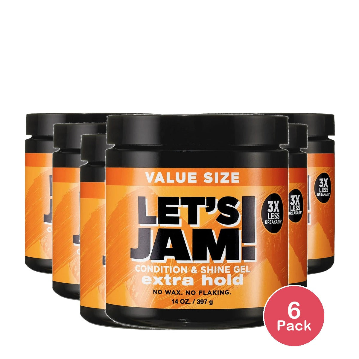 Let's Jam! Conditioning & Shine Extra Hold Styling Hair Gel - 14oz 14 Oz (Pack of 6)