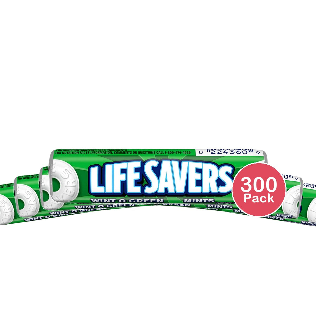 Life Savers, Wintogreen Single, 0.84 Oz (Pack of 300)