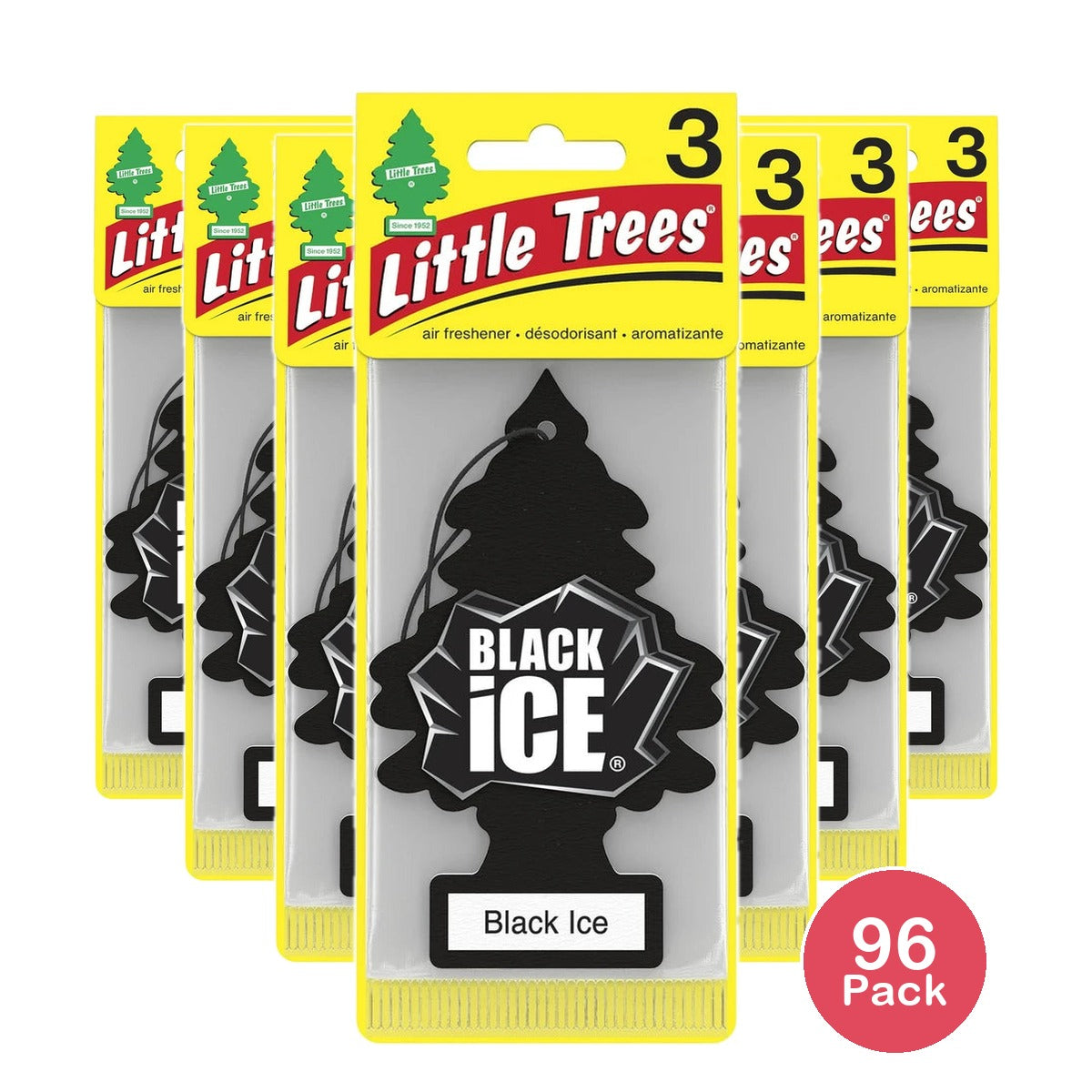 Little Trees Air Air Freshener Tree Black Ice (Pack of 96)