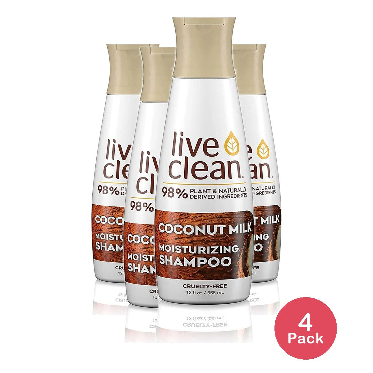 Live Clean Coconut Milk Moisturizing Shampoo 12 Oz (Pack of 4)
