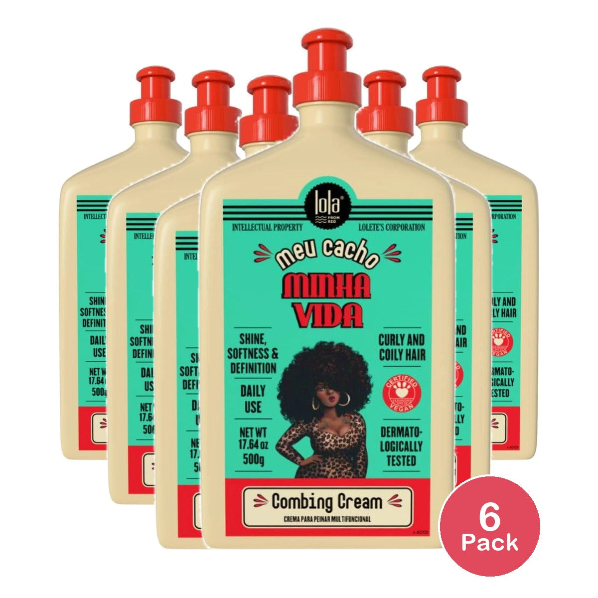 Lola from Rio Meu Cacho Minha Vida Combing Cream 17.64 Oz (Pack of 6)