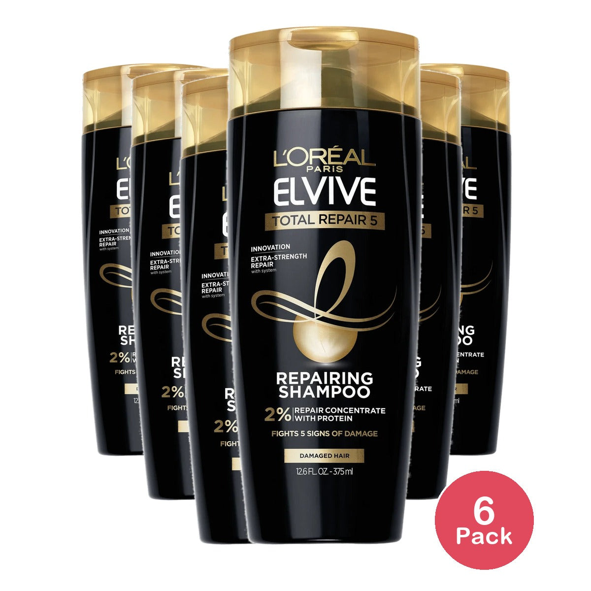 Loreal Paris Advanced Haircare Total Repair 5 Restoring Shampoo12.6Oz (Pack of 6)