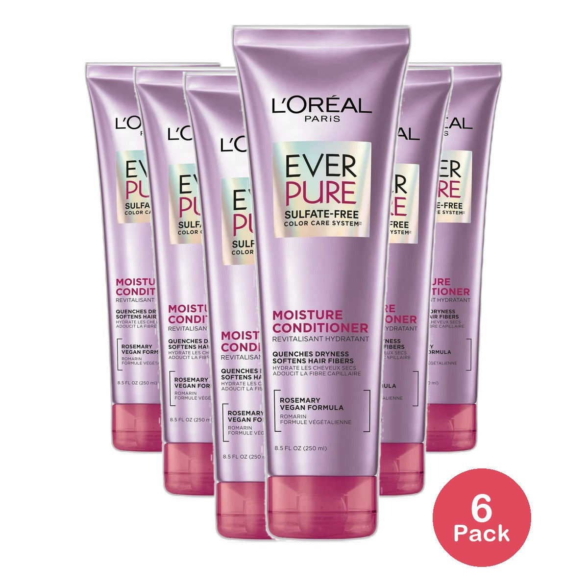 LOreal Paris EverPure Sulfate Free Moisture Conditioner Rosemary 8.5Oz (Pack of 6)