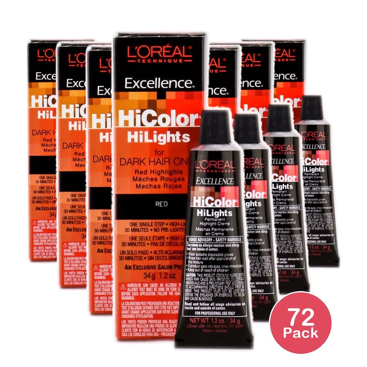 L'Oreal Paris Excellence HiColor Red 1.2 Oz (Pack of 72)