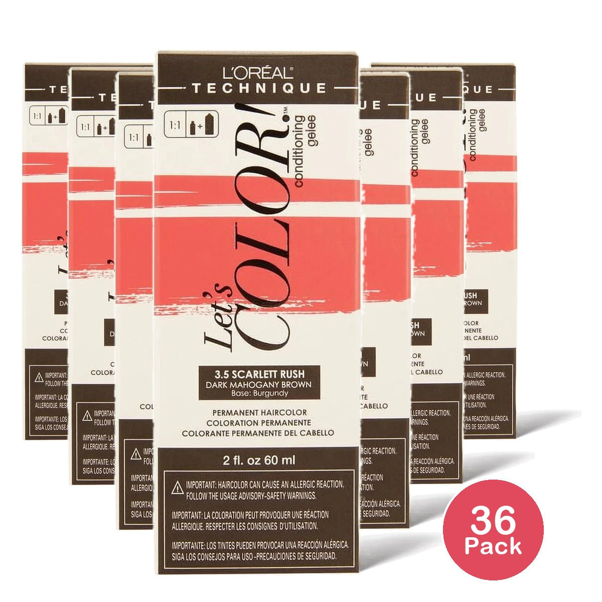 L'Oreal Paris Let's Color Permanent Haircolor 2 Oz (Pack of 36)
