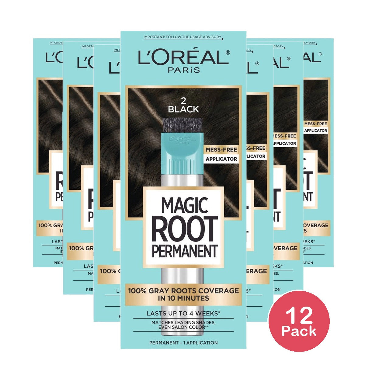 L'Oreal Paris Magic Root Rescue Permanent Hair Color Black (Pack of 12)
