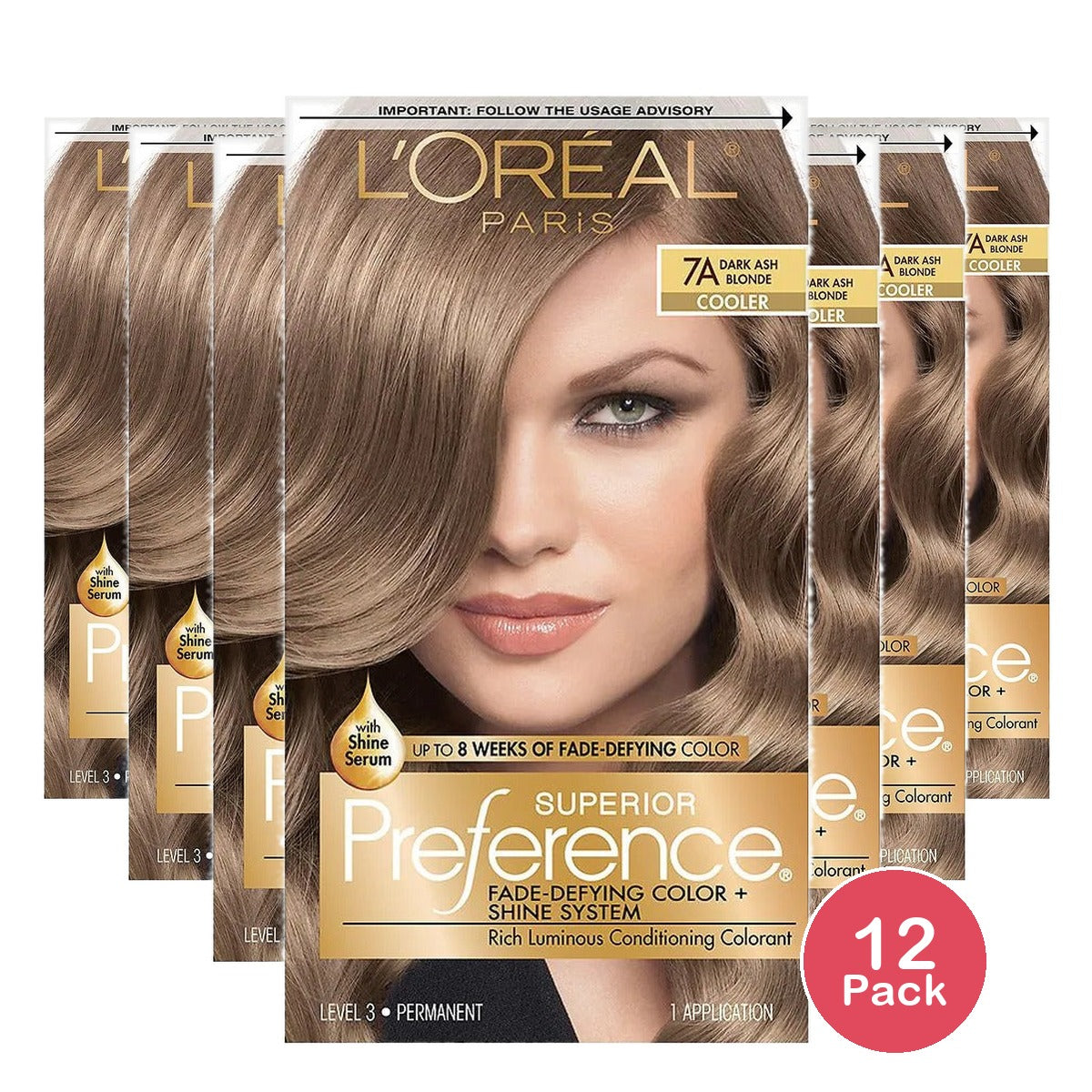 L'Oreal Paris Superior Preference 7A Dark Ash Blonde 6.5 Oz (Pack of 12)