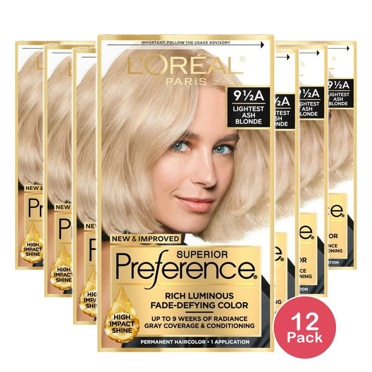 L'Oreal Paris Superior Preference Fade-Defying Color 9 half A 6.5 fl OZ (Pack of 12)