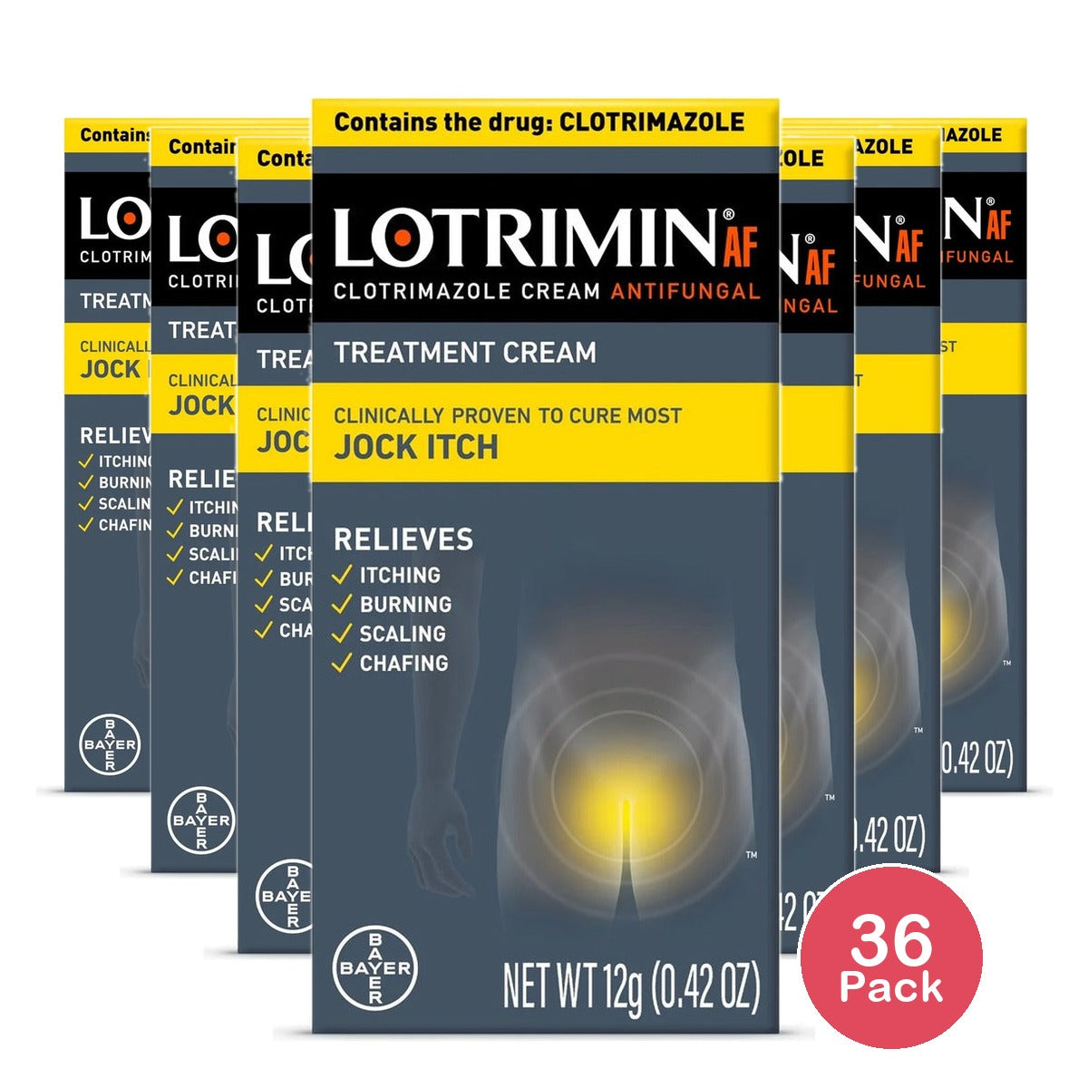Lotrimin AF Jock Itch Antifungal Cream 0.42 Oz (Pack of 36)