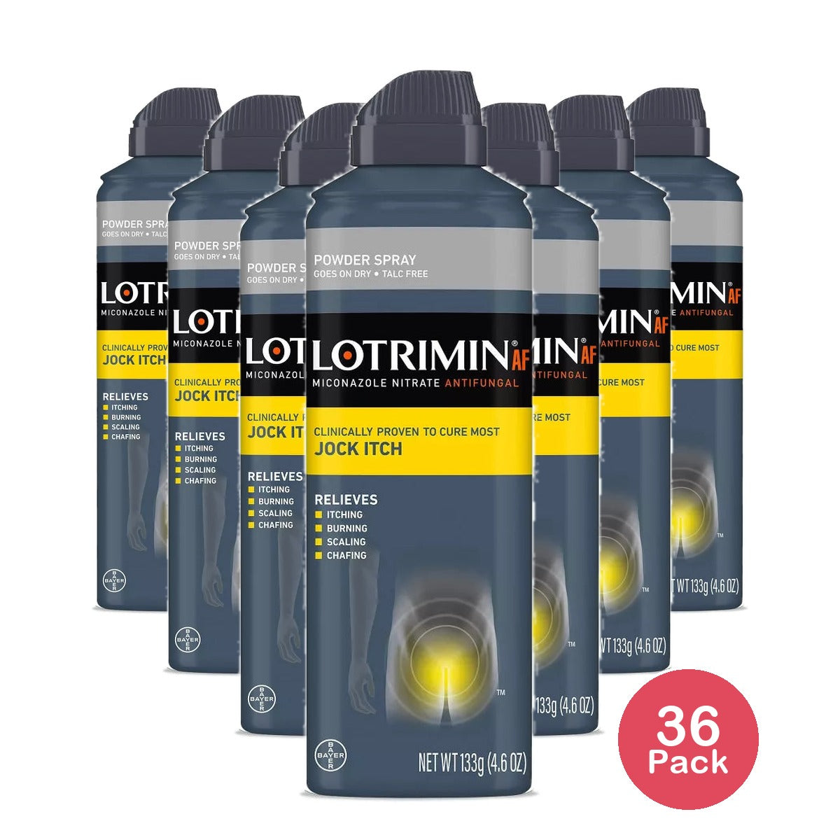 Lotrimin AF Jock Itch Antifungal Powder Spray - 4.6 Oz (Pack of 36)