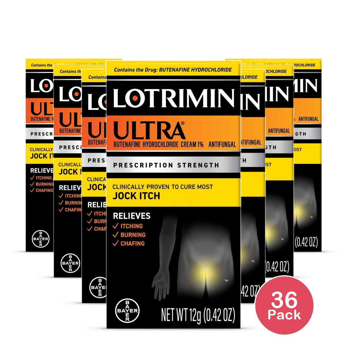 Lotrimin Ultra Antifungal Cream Jock Itch Treatment - 0.42 Oz (Pack Of 36)