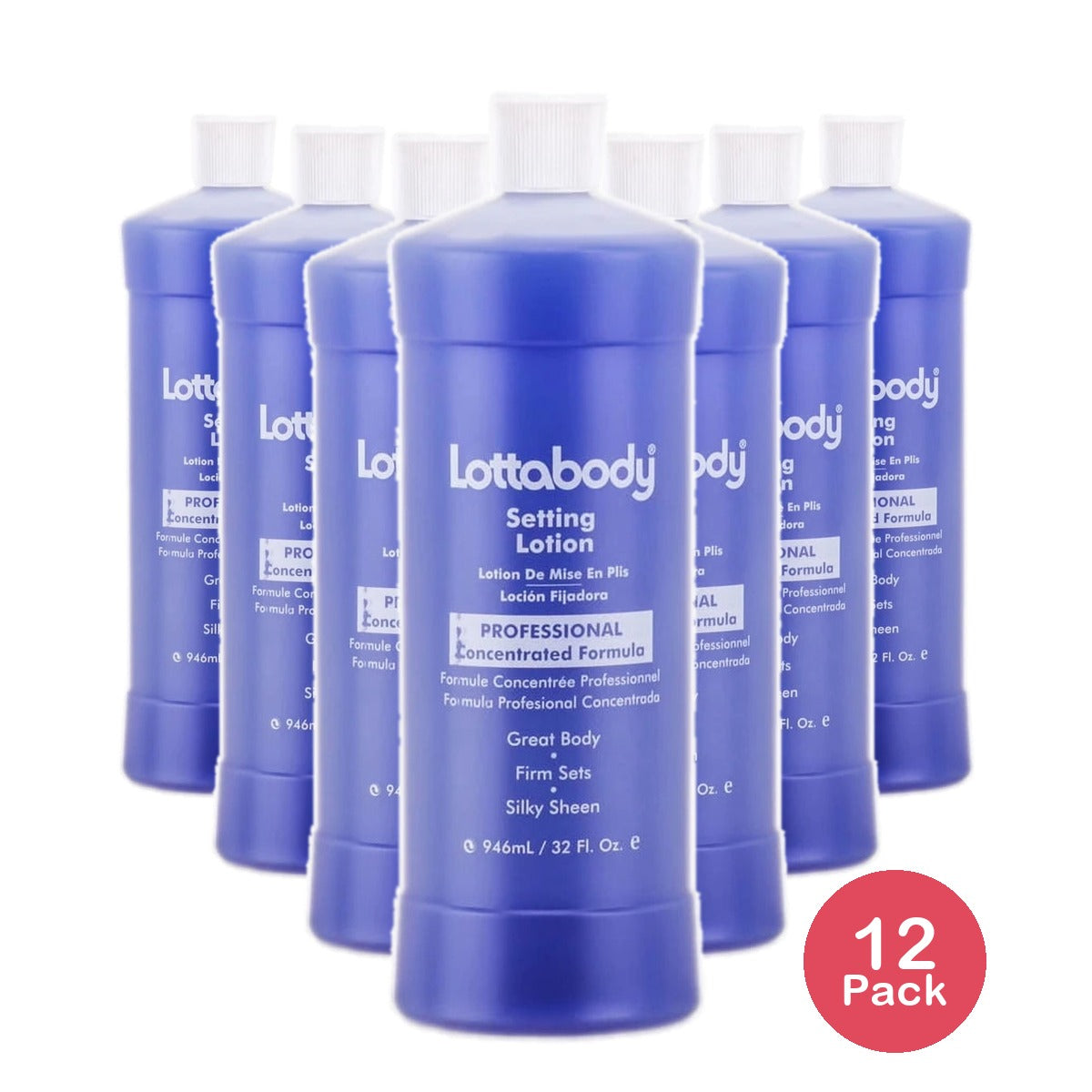 LOTTABODY Professional Concentrated Formula Setting Lotion 32 oz (Pack of 12)