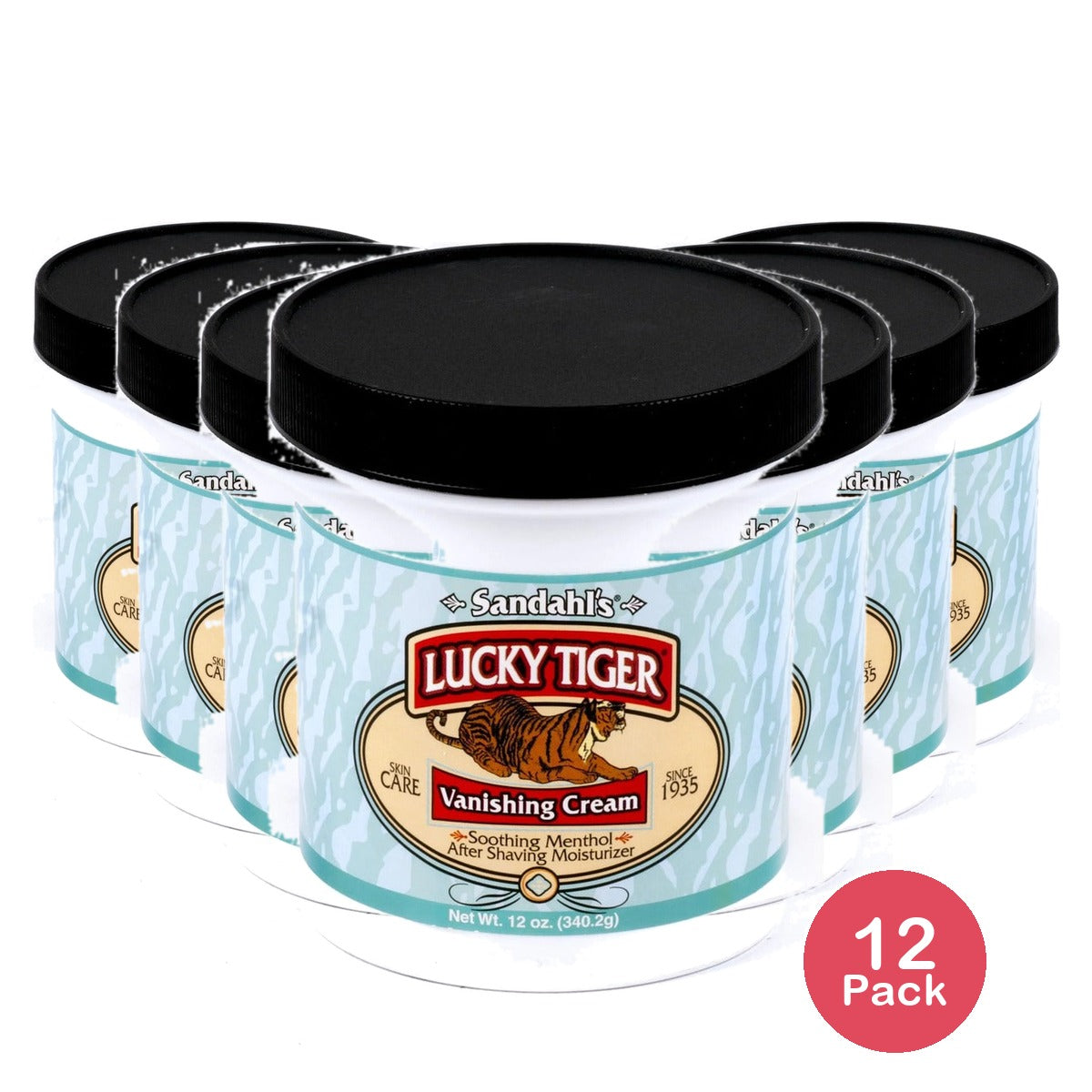 Lucky Tiger Menthol Mint Vanishing Cream 12 Oz (Pack of 12)