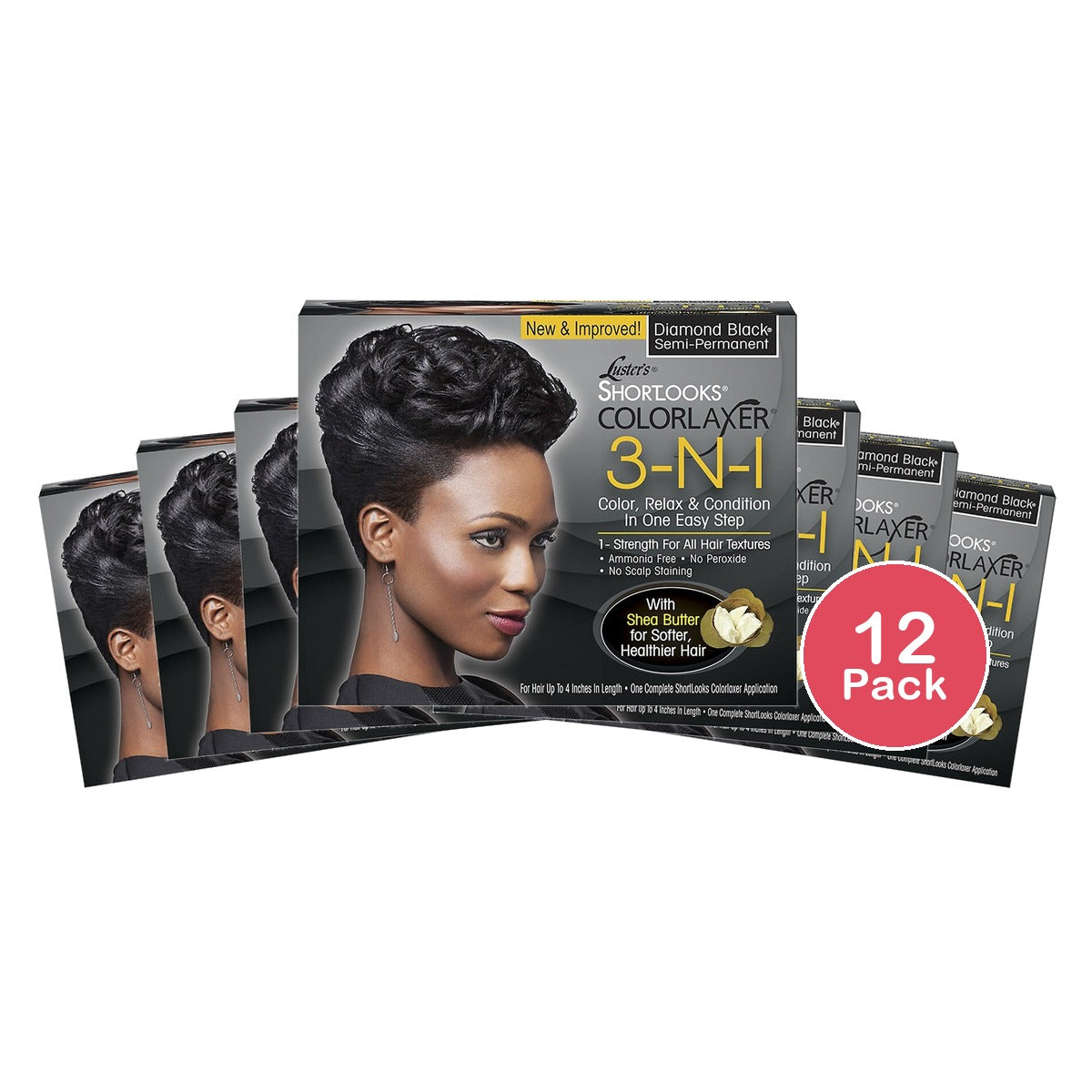 Luster Products ShortLooks ColorLaxer Diamond Black (Pack of 12)