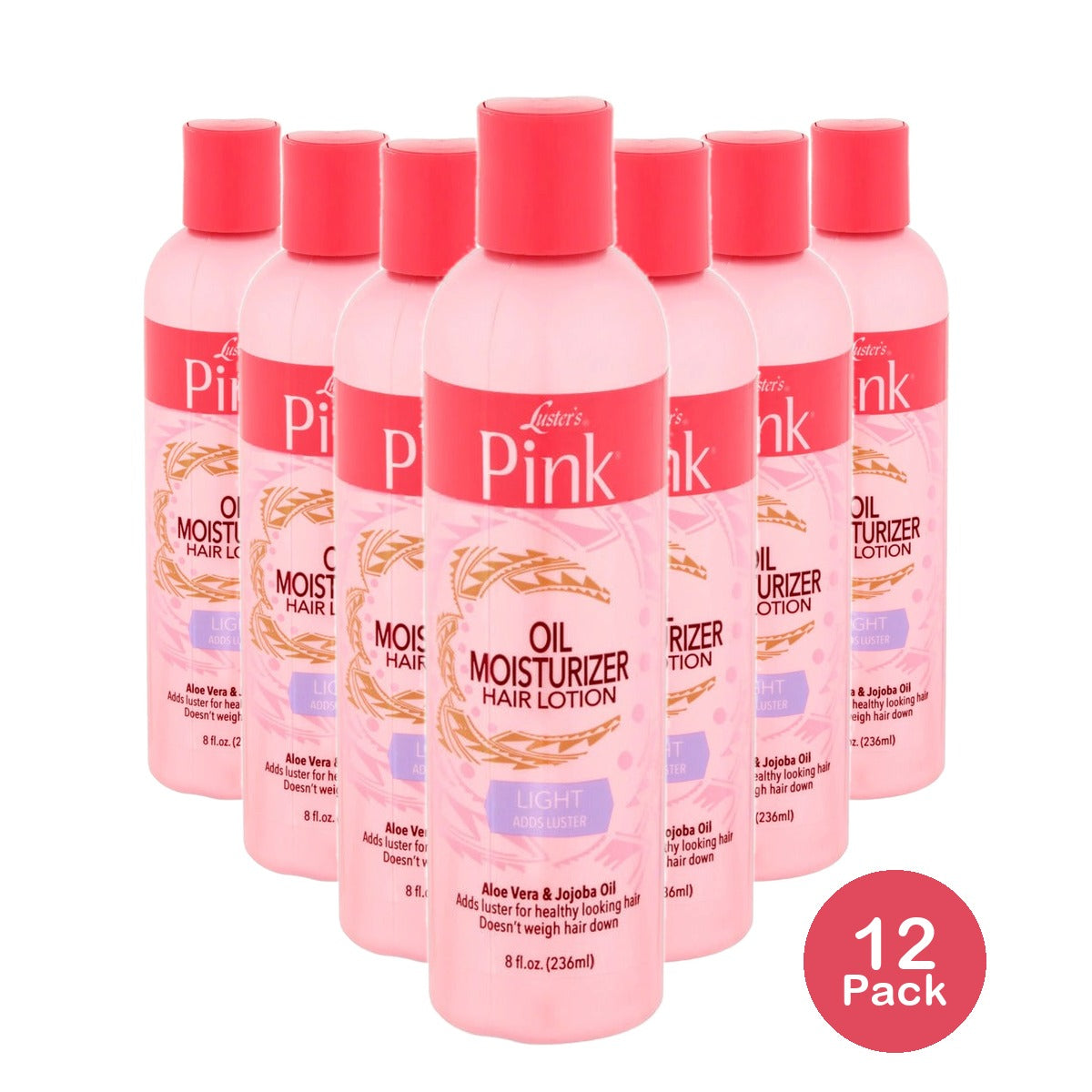 Luster's Pink Classic Light Oil Moisturizer 8 Oz (Pack of 12)