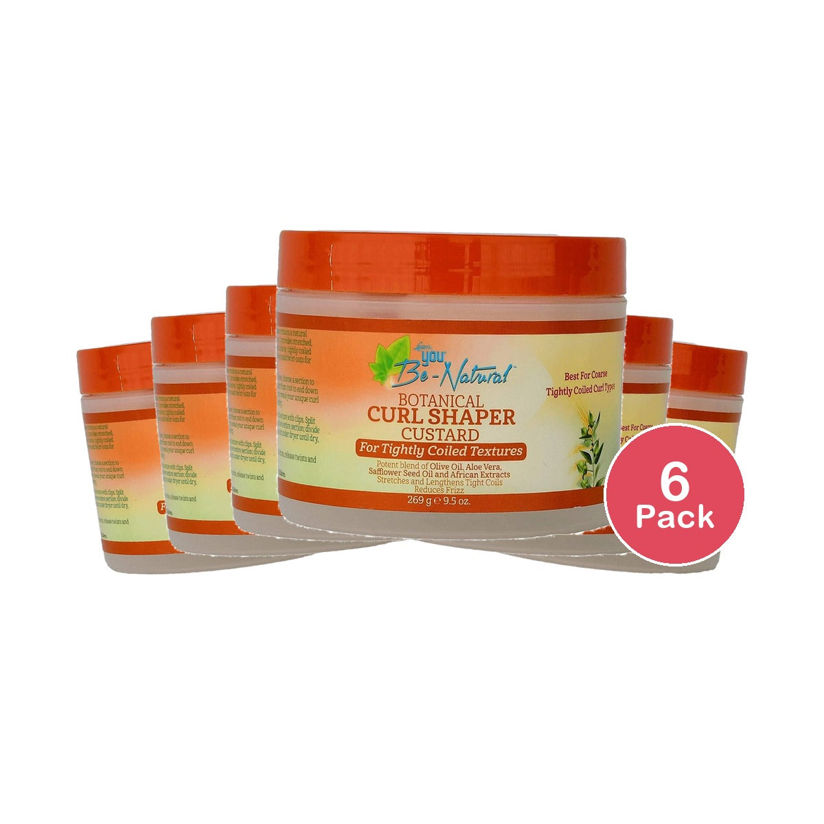 Luster's Pink You Be Natural Curl Shaper Custard 5.5 Oz (Pack of 6)
