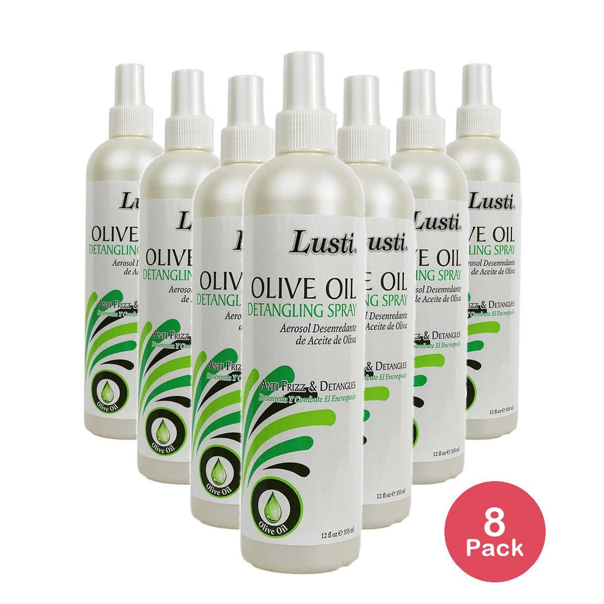 Lusti Olive Oil Detangling Spray 12 Ounce 12 Fl. Oz (Pack of 8)