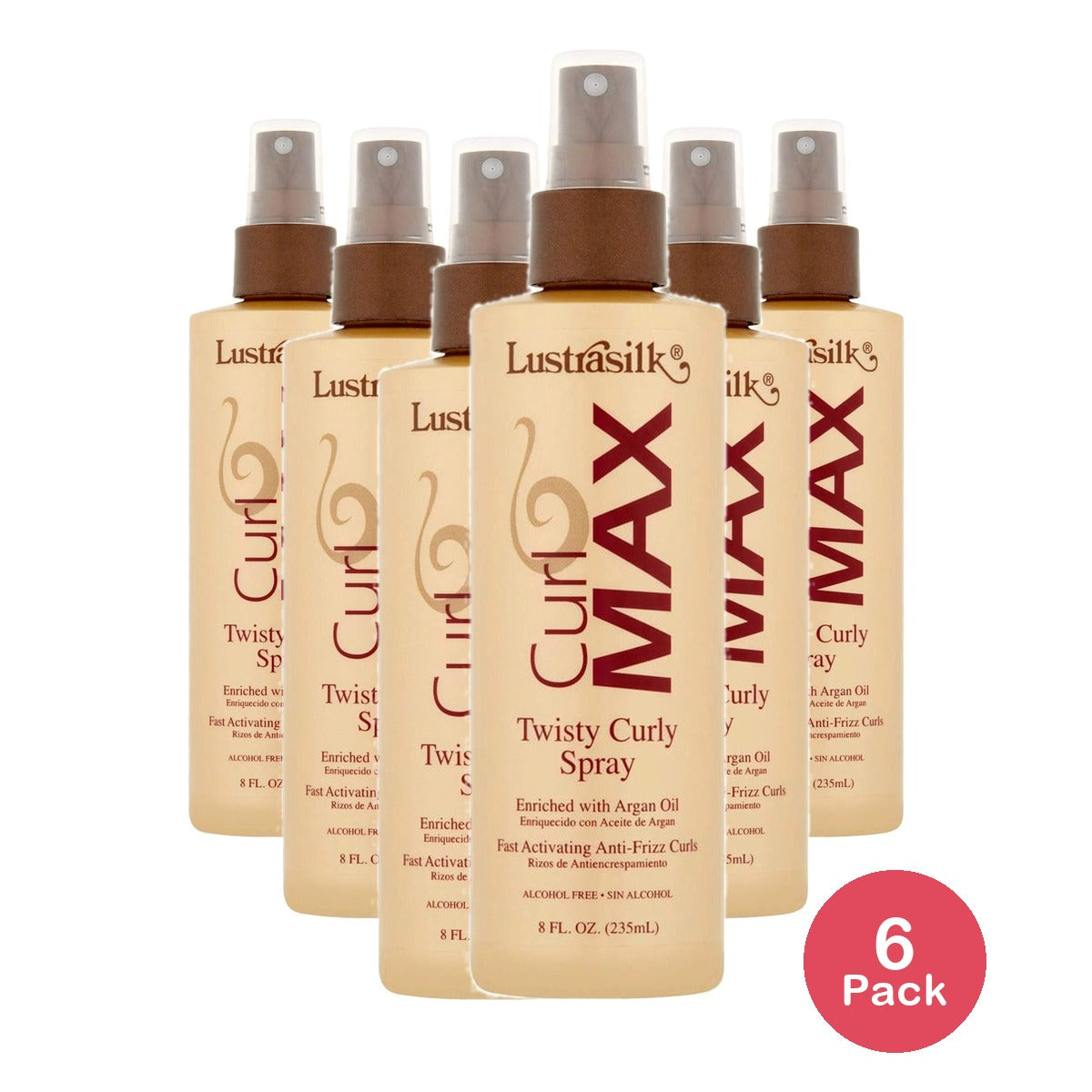 Lustrasilk Curl Max Twisty Curly Spray 8 Oz (Pack of 6)