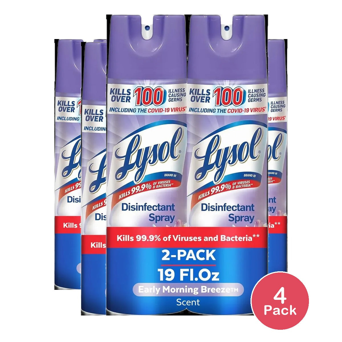 Lysol Air Sanitizer Spray - Early morning Breeze 2 pack 19oz (Pack of 4)