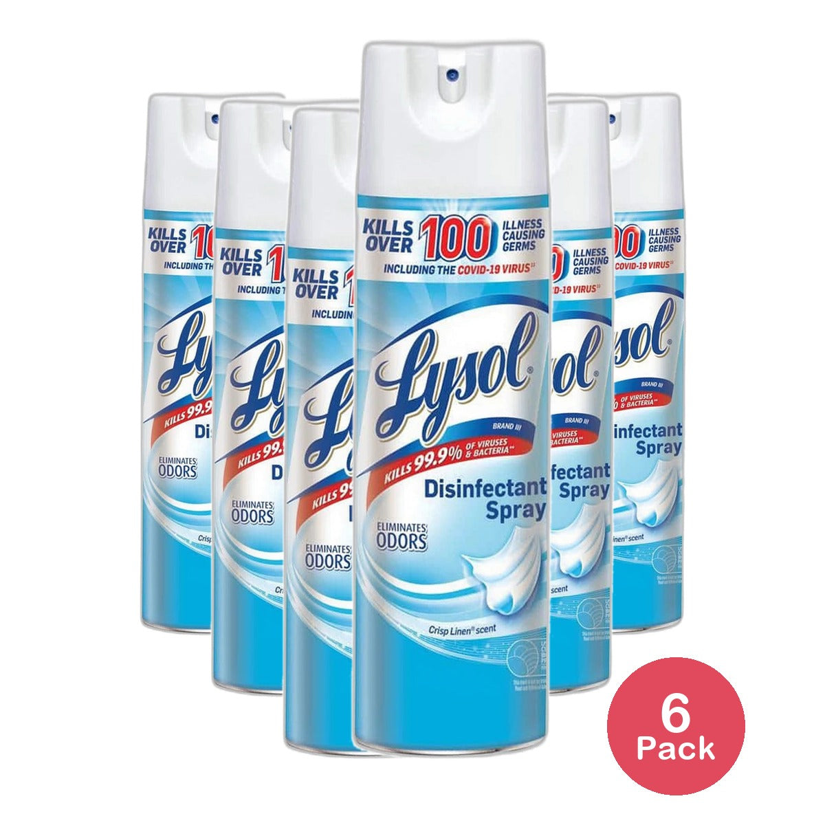 Lysol Disinfectant and Antibacterial Spray Crisp Linen Scent 19Oz (Pack of 6)