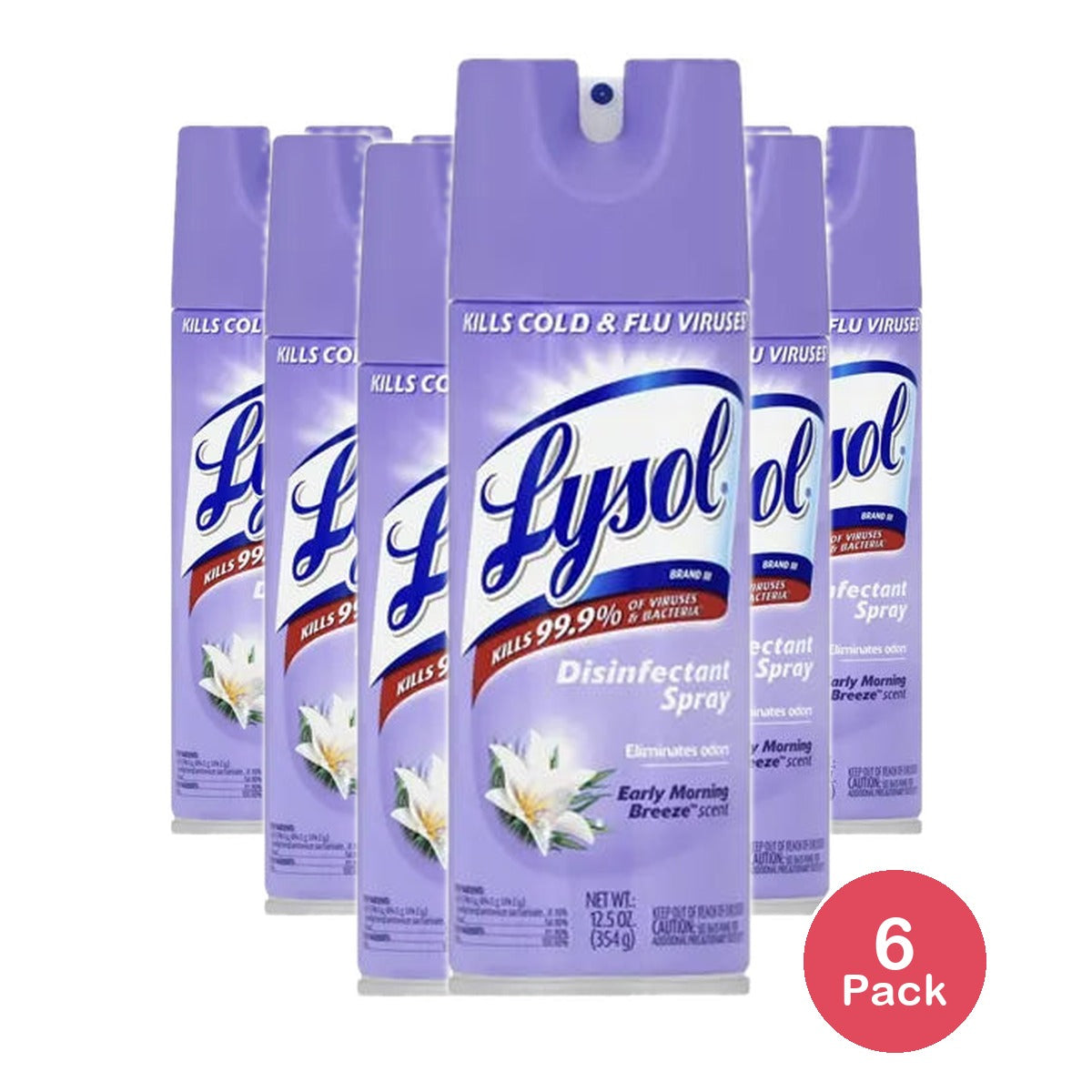 Lysol Disinfectant Spray Early Morning Breeze12.5Oz (Pack of 6)
