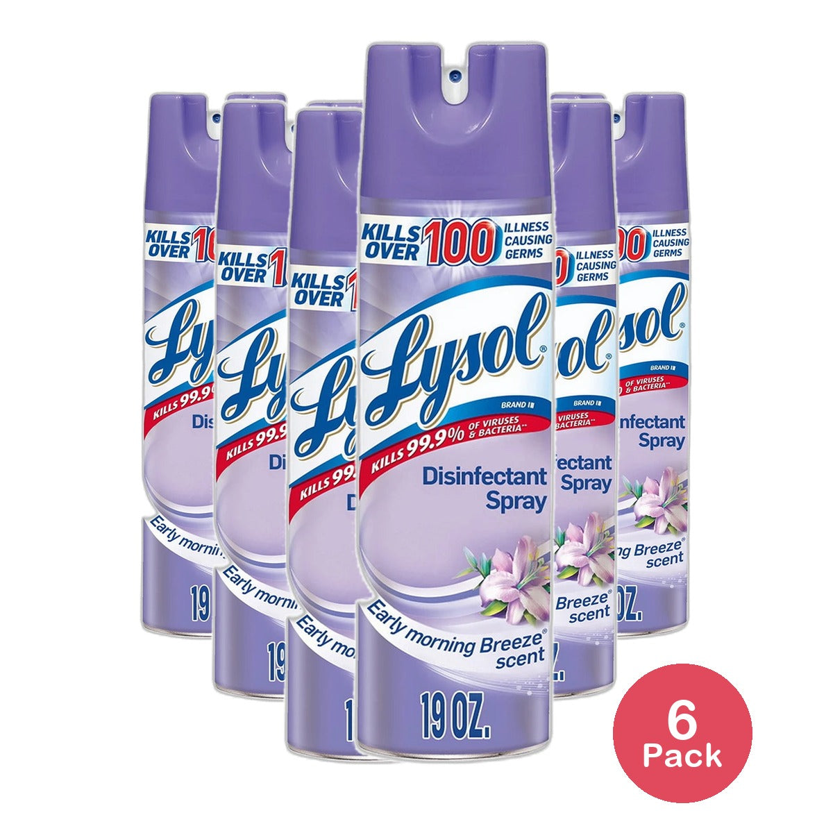 Lysol Disinfectant Spray Early Morning Breeze19Oz (Pack of 6)