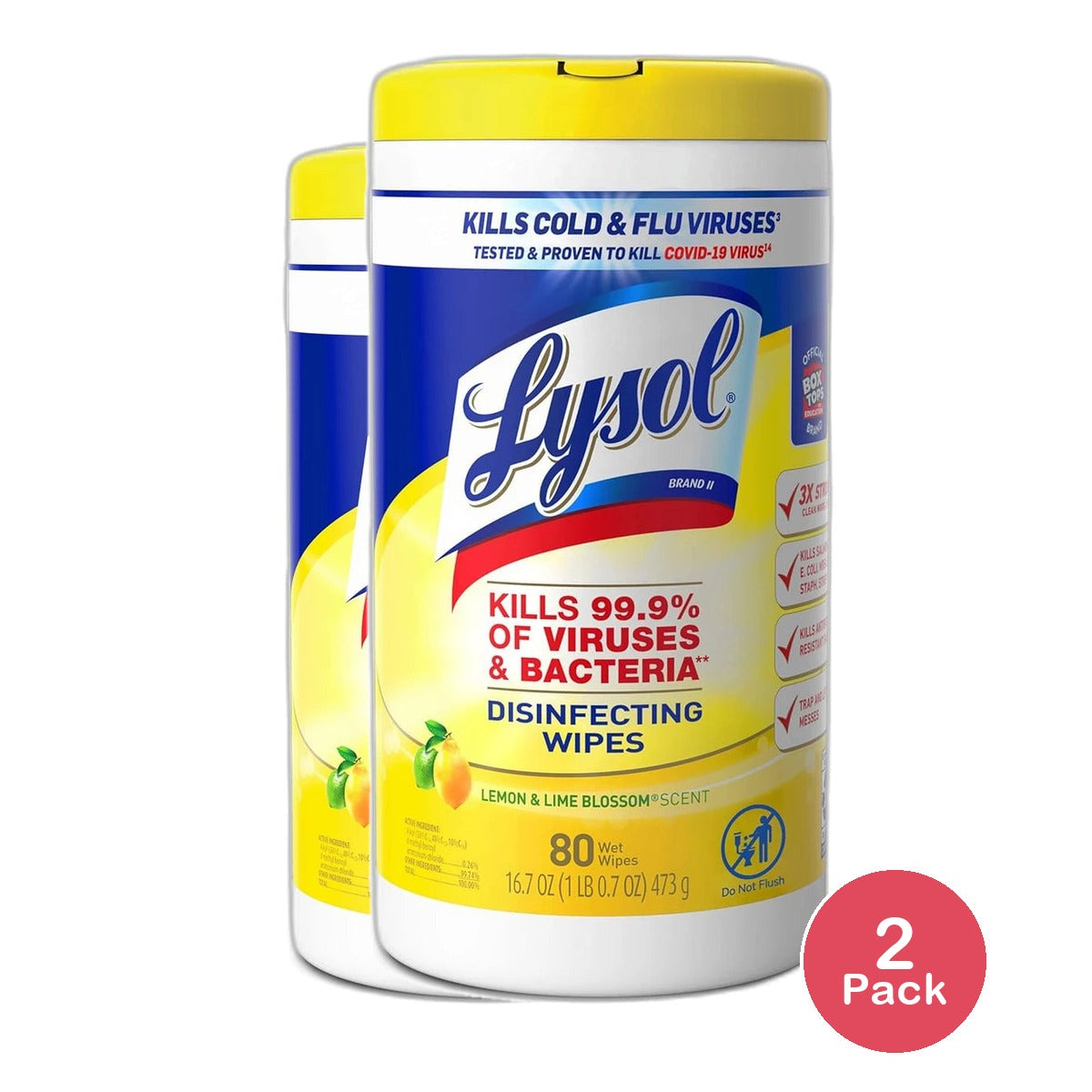Lysol Disinfectant Wipes Multi Surface Antibacterial Cleaning Wipes 53.6oz (Pack of 2)