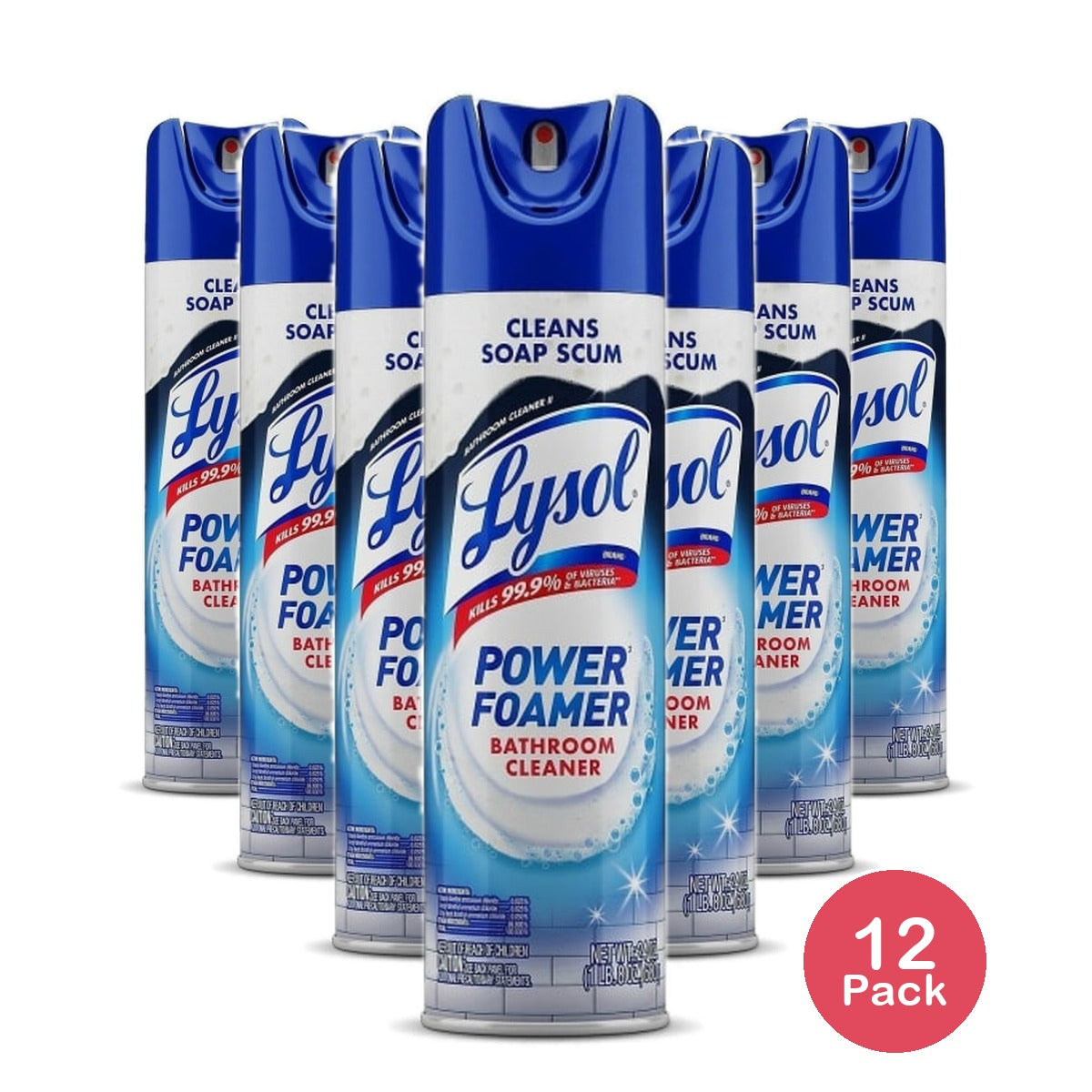 Lysol Foaming Bathroom Cleaner Island Breeze 24Oz (Pack of 12)