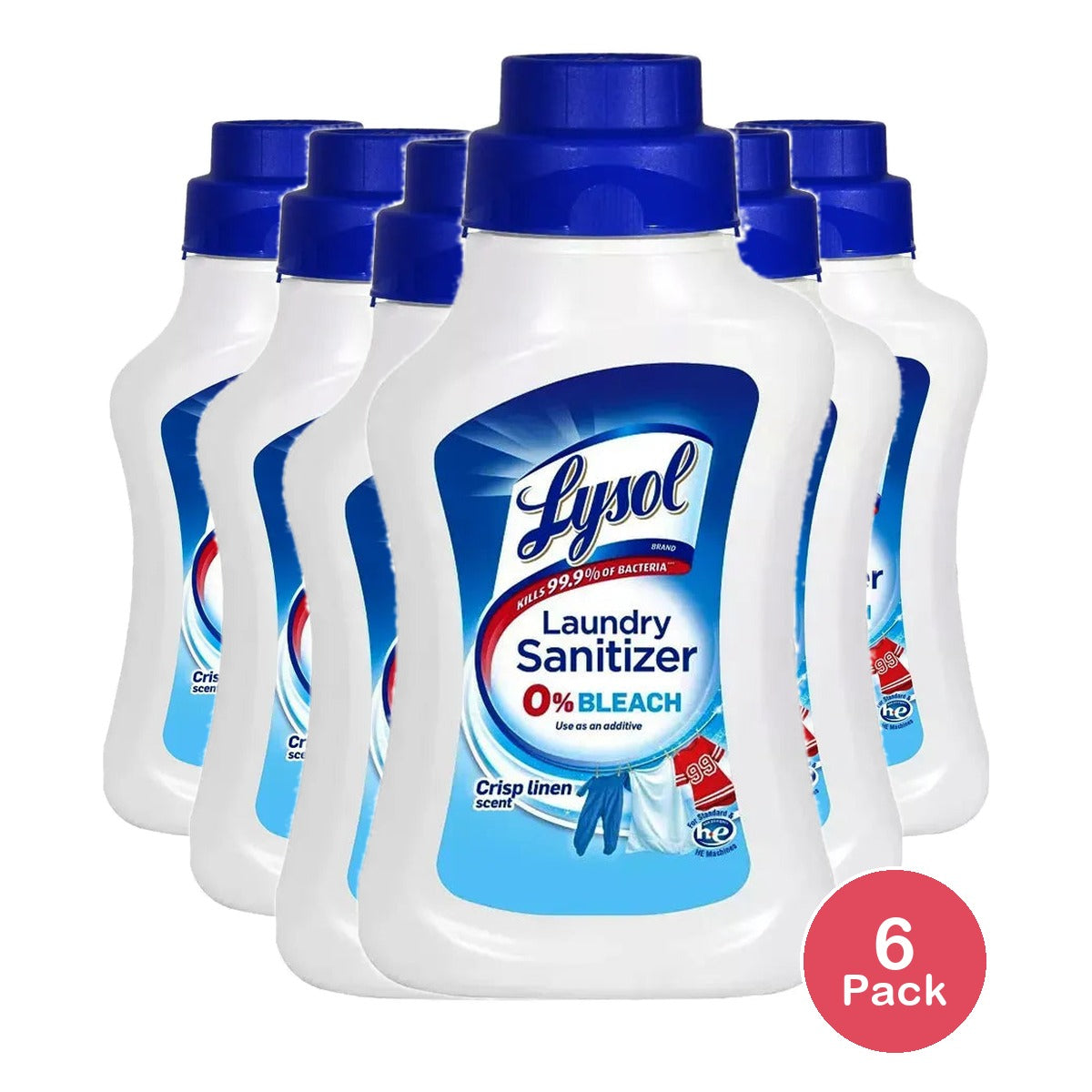 Lysol Laundry Sanitizer Additive Crisp Linen 41Oz (Pack of 6)