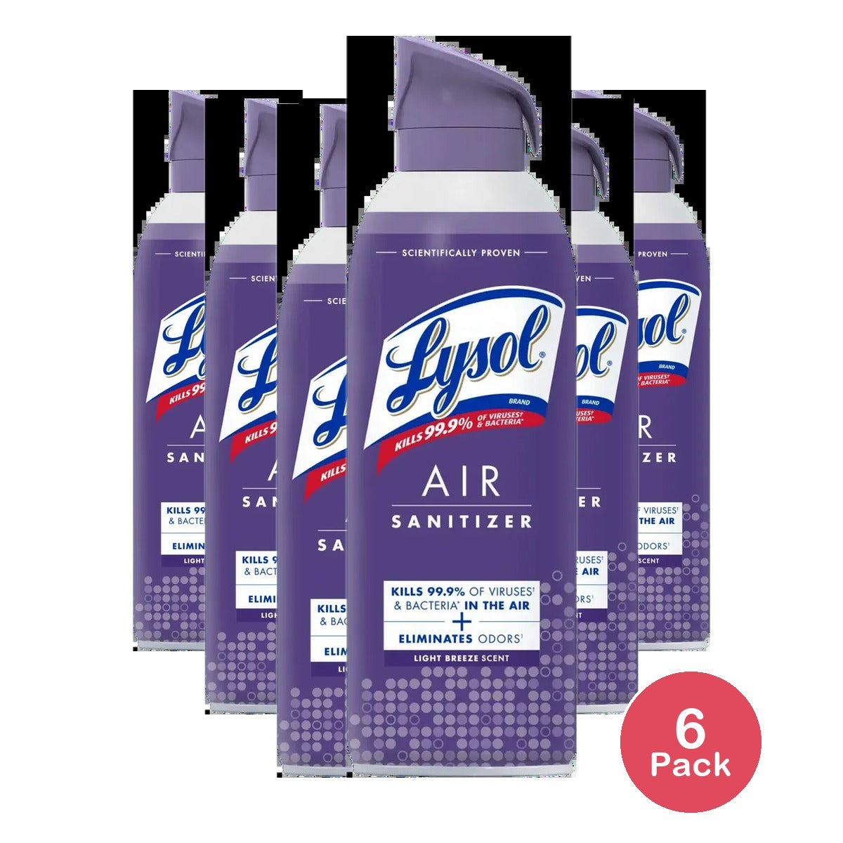 Lysol Light Breeze Air Sanitizing Spray 10oz (Pack of 6)