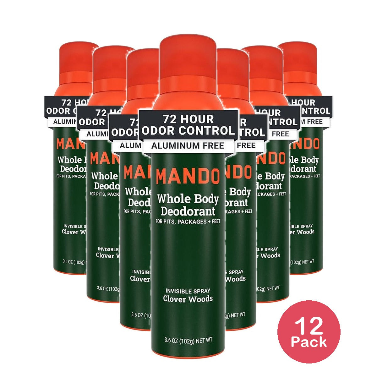 Mando Whole Body Deodorant Spray 3.6 Oz (Pack of 12)
