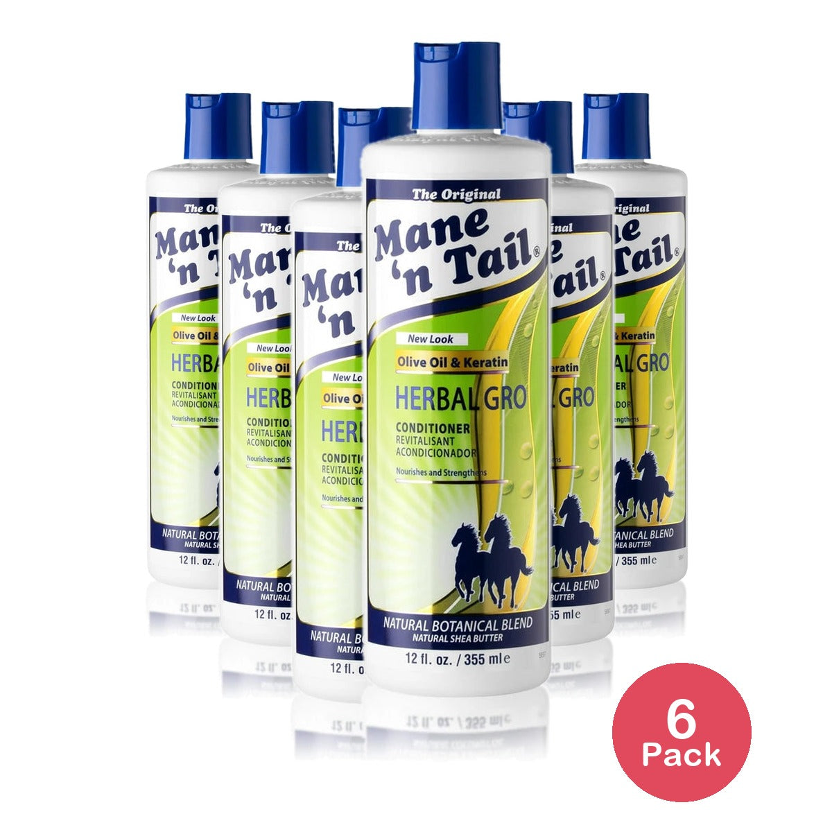 Mane n Tail Herbal-Gro Conditioner 12 oz – Olive Oil Infused Moisturizes (Pack of 6)