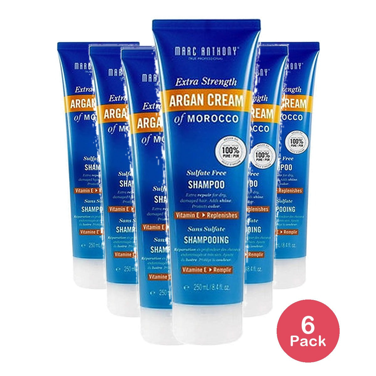 Marc Anthony Argan Cream Shampoo X-Strength 8.4 Oz (Pack of 6)