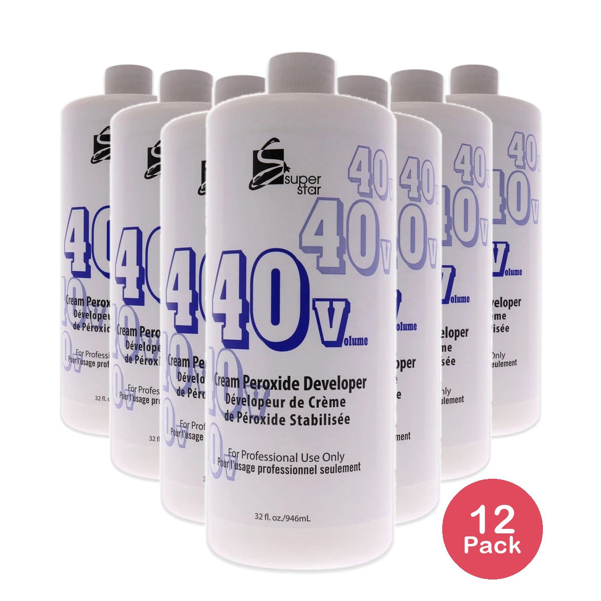 Marianna Super Star 40 Volume Cream Peroxide Developer 32 oz Cream (Pack of 12)