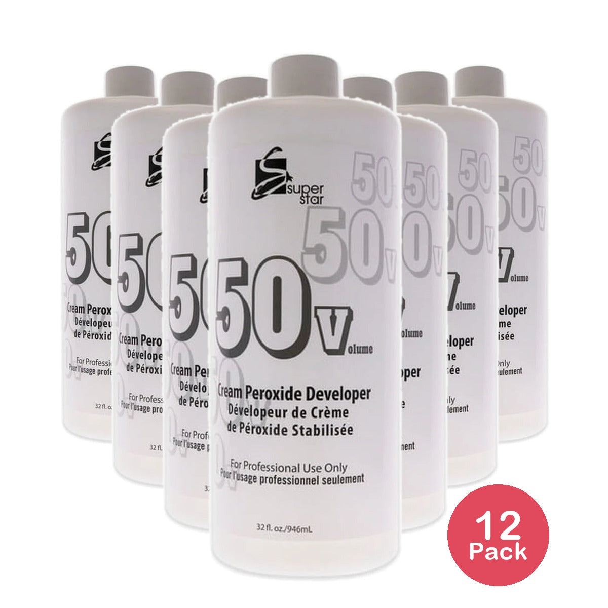 Marianna Super Star 50 Volume Cream Peroxide Developer 32 oz Cream (Pack of 12)