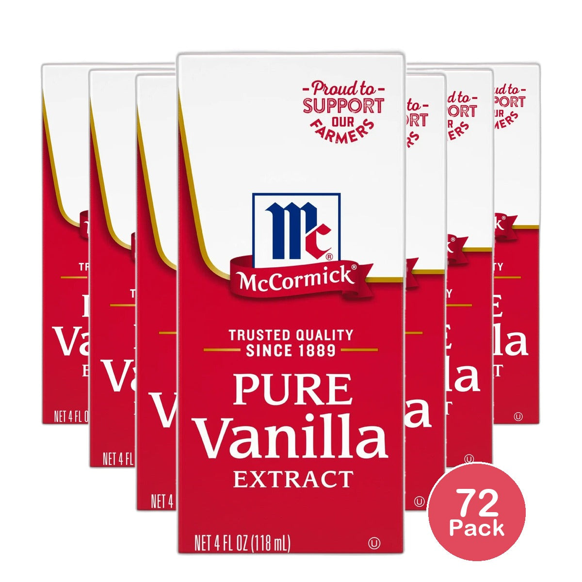 Mc Cormick All Natural Pure Vanilla Extract 4Oz (Pack of 72)