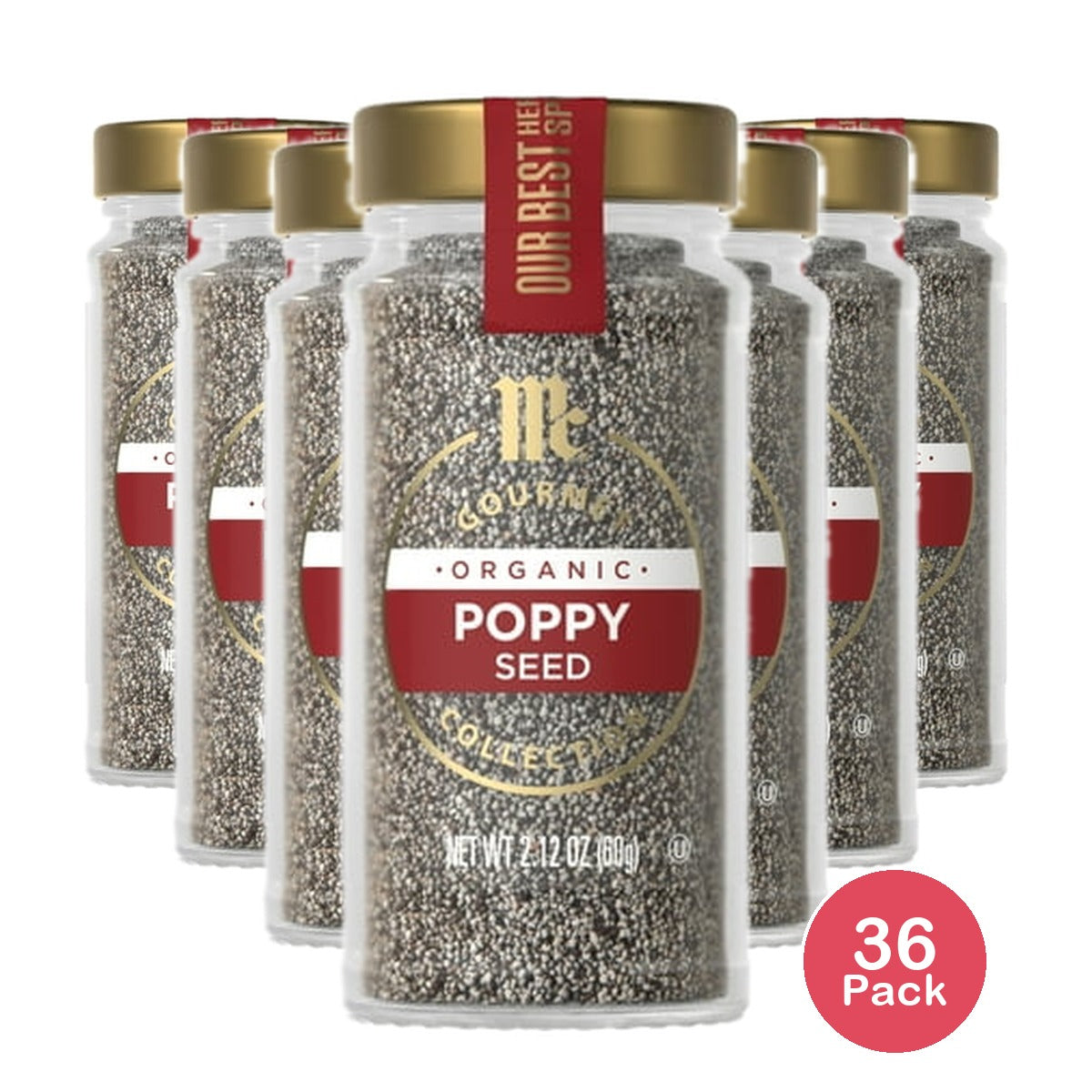 McCormick Gourmet Organic Poppy Seed 2.12 Oz (Pack of 36)