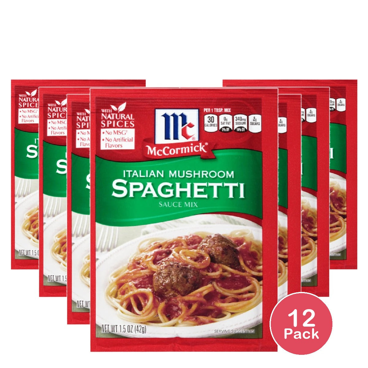 McCormick Italian Mushroom Spaghetti Sauce Mix 1.5 Oz (Pack of 12)
