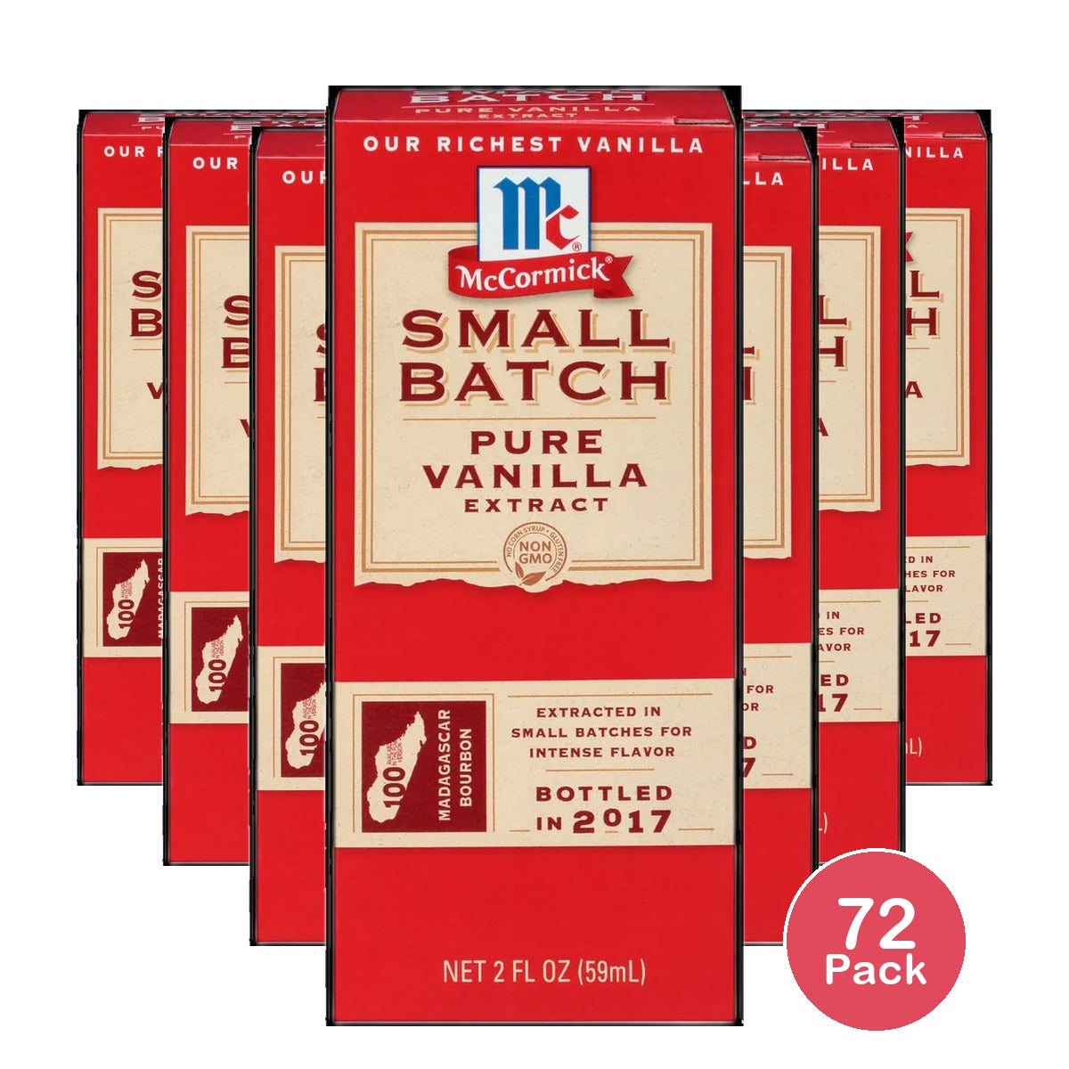 McCormick Small Batch Pure Vanilla Extract Baking Extracts 2oz (Pack of 72)