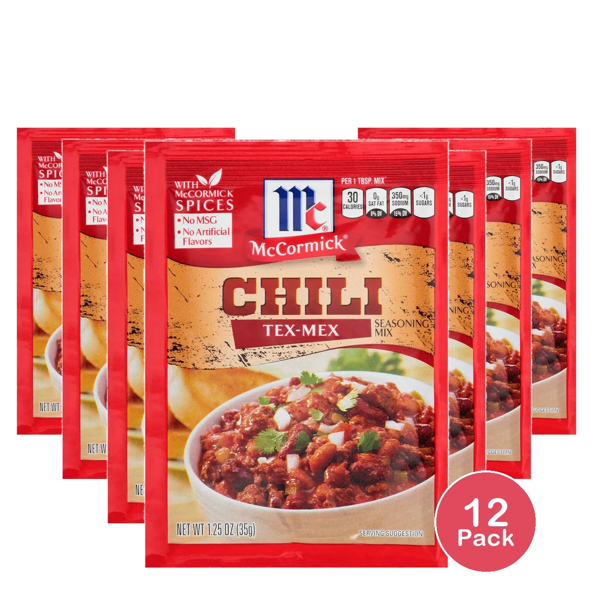 Mccormick Tex-Mex Chili Seasoning Mix 1.25Oz (Pack Of 12)