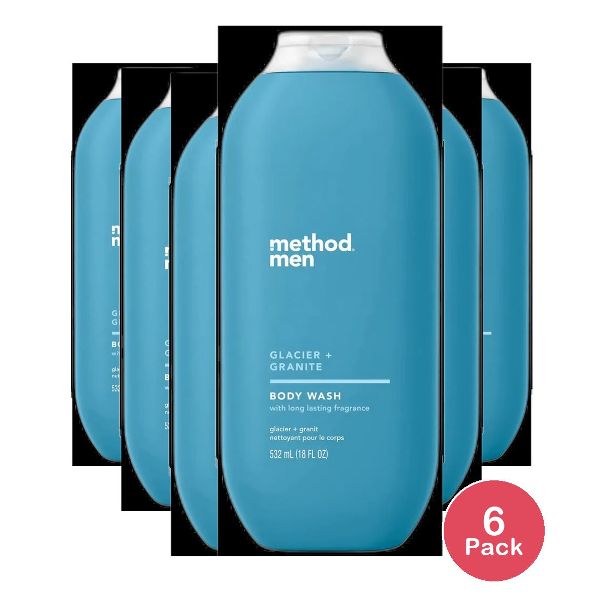 Method Men's Body Wash Glacier + Granite 18 Oz (Pack of 6)